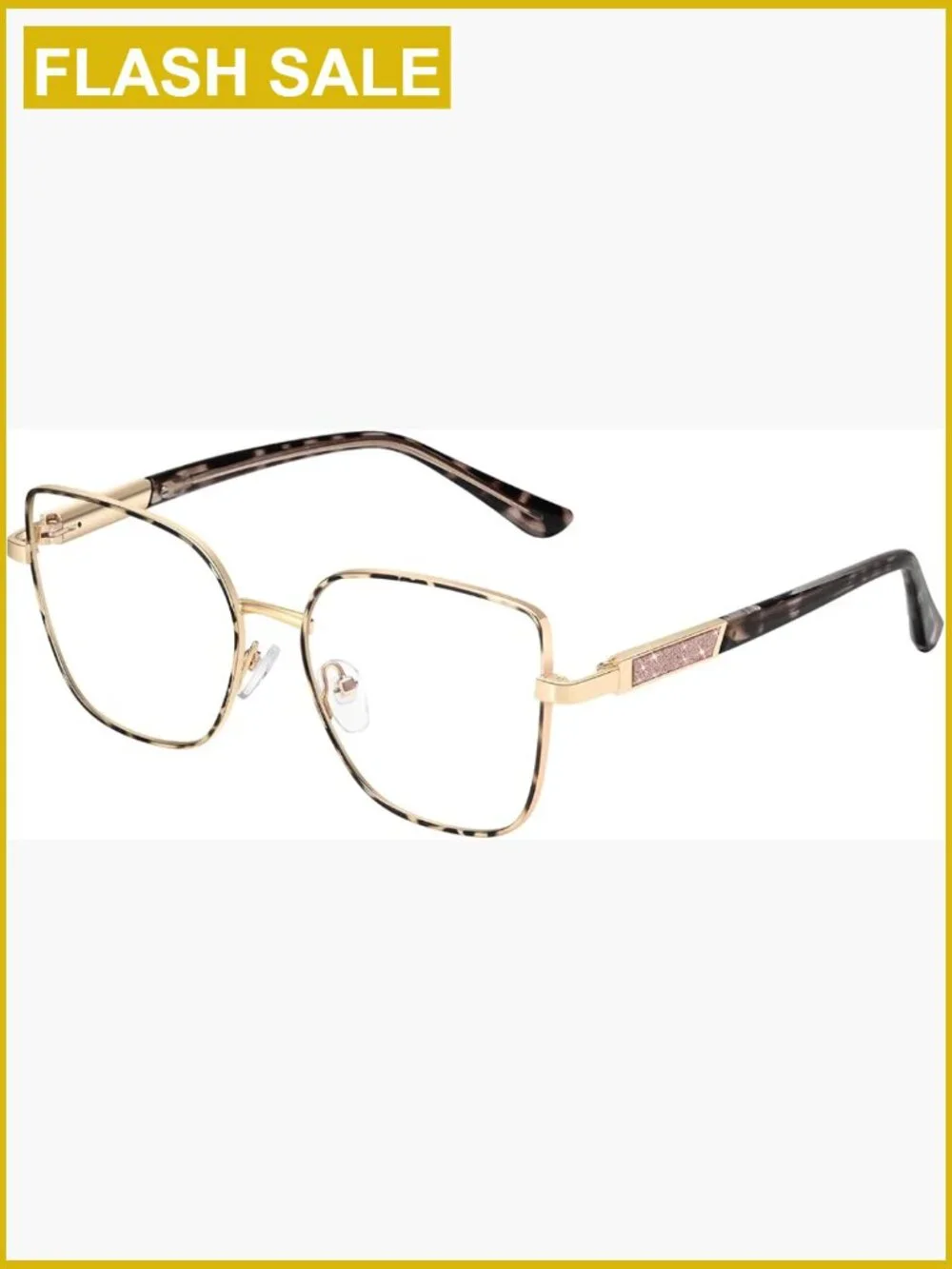 Cat Eye Blue Light Blocking Glasses Oversized Metal Frame